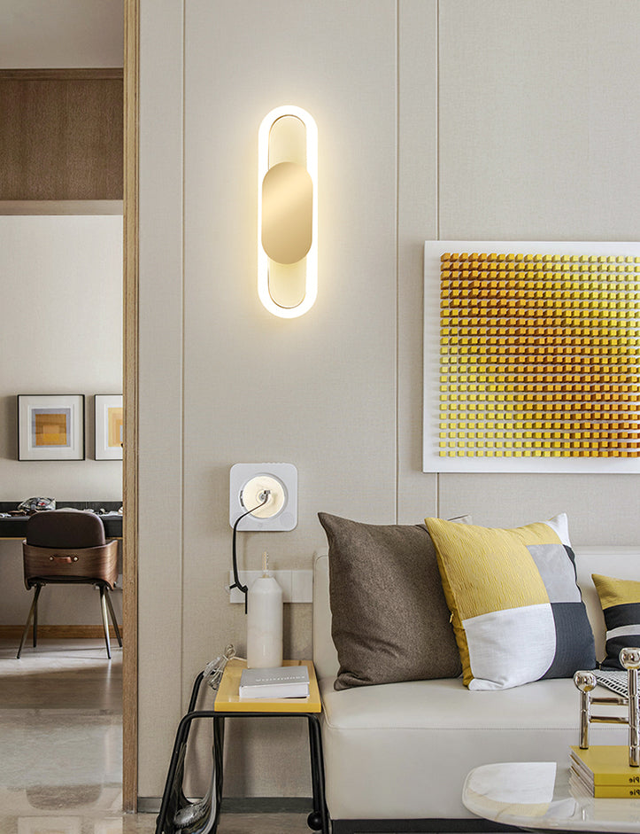 Modern Luxury Style Circular Sconce Light Fixtures Metal Wall Lighting Ideas for Bedroom