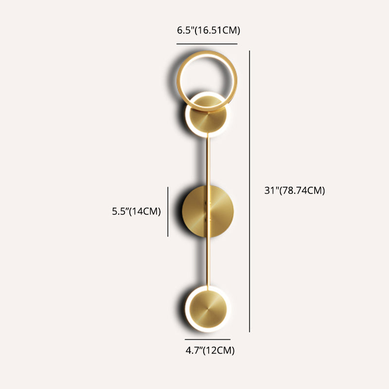 Modern Luxury Style Round Wall Mounted Light Fixture Metal Wall Sconce Lighting for Bedroom