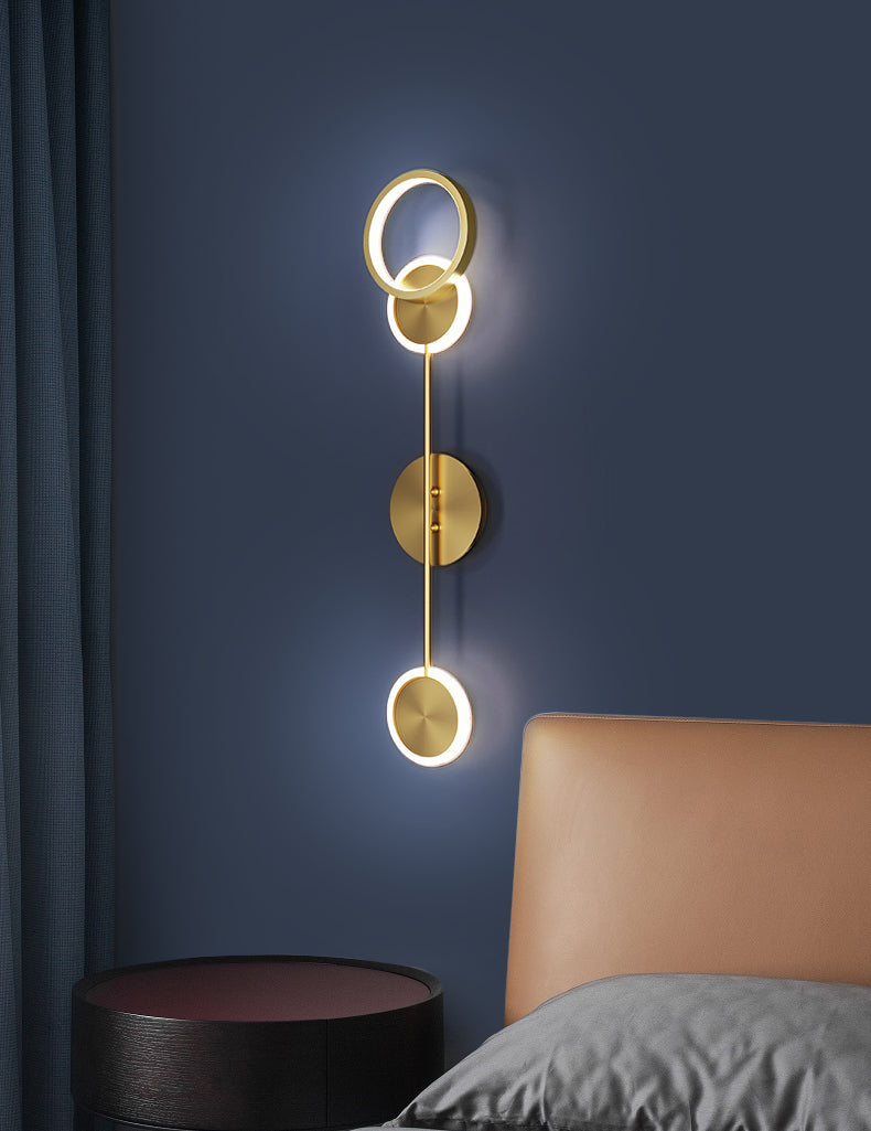 Modern Luxury Style Round Wall Mounted Light Fixture Metal Wall Sconce Lighting for Bedroom