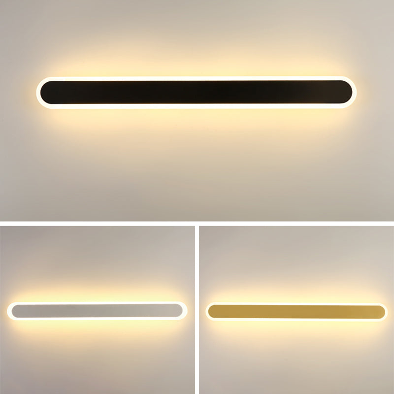 Moderno Minimalista Estilo lineal Luz montado en la pared lineal Discus de luz de pared de metal para sala de estar