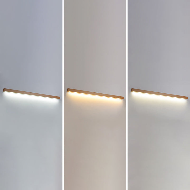 Modern Minimalist Style Linear Wall Mounted Light Fixture Wood Wall Light Sconces for Living Room