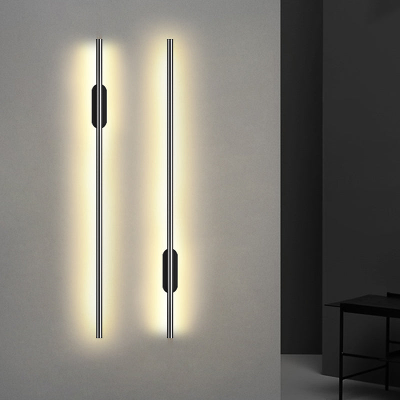 Metal Linear Wall Mounted Light Fixture Modern Minimalist Style Wall Light Sconces for Living Room