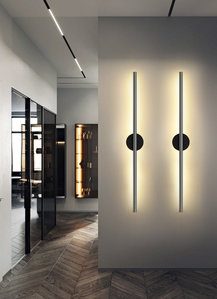 Metal Linear Wall Mounted Light Fixture Modern Minimalist Style Wall Light Sconces for Living Room