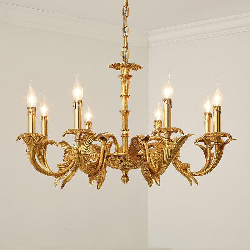 Swooping Arm Metal Chandelier Light Fixtures Antique Living Room Suspended Lighting Fixture