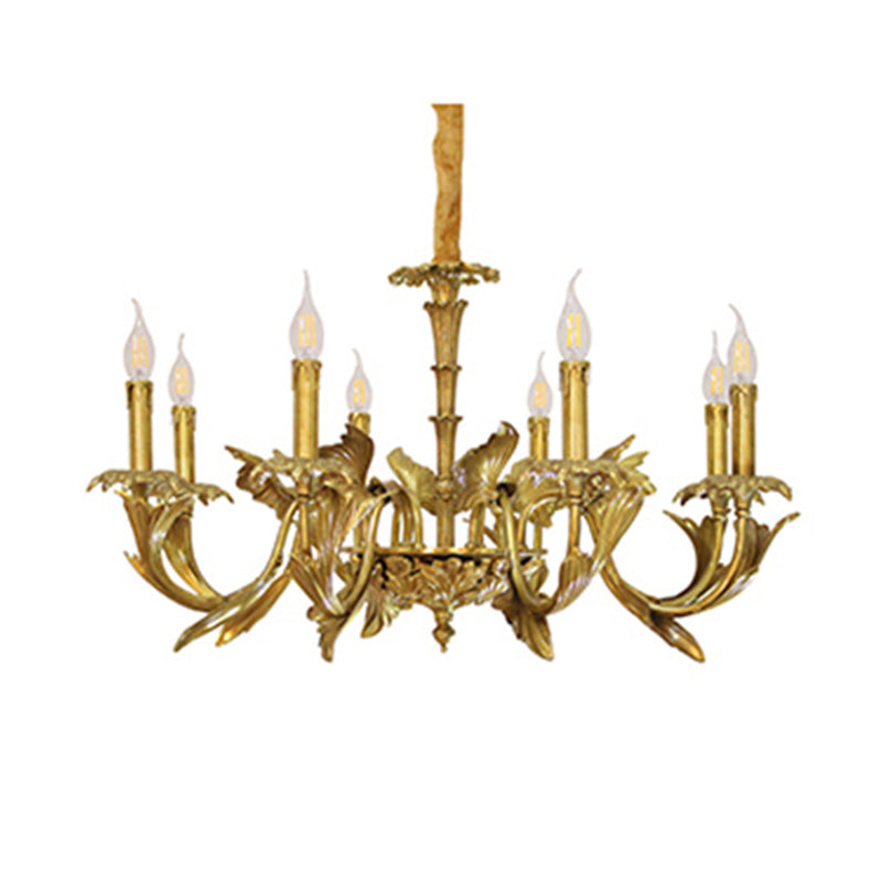 Swooping Arm Metal Chandelier Light Fixtures Antique Living Room Suspended Lighting Fixture
