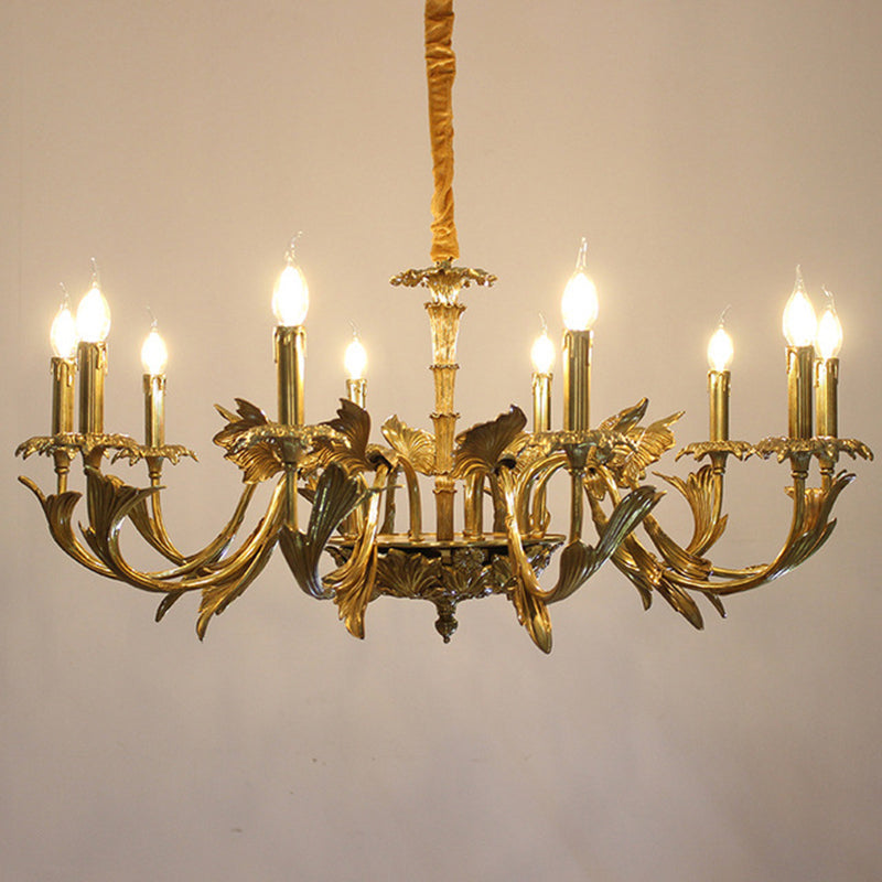 Swooping Arm Metal Chandelier Light Fixtures Antique Living Room Suspended Lighting Fixture