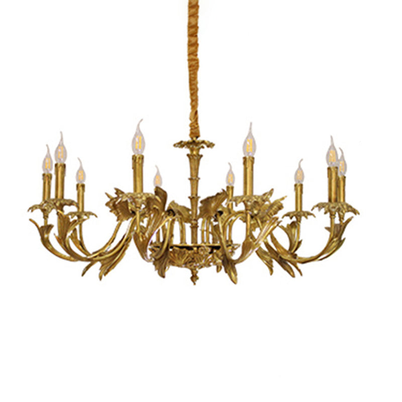 Swooping Arm Metal Chandelier Light Fixtures Antique Living Room Suspended Lighting Fixture
