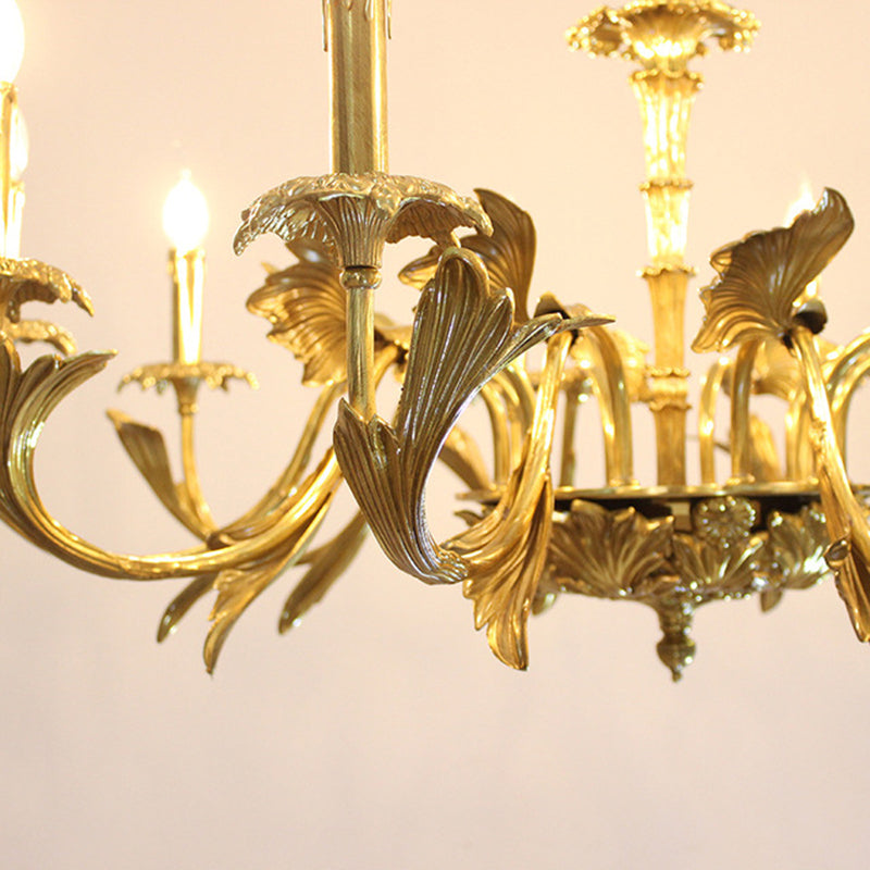 Swooping Arm Metal Chandelier Light Fixtures Antique Living Room Suspended Lighting Fixture