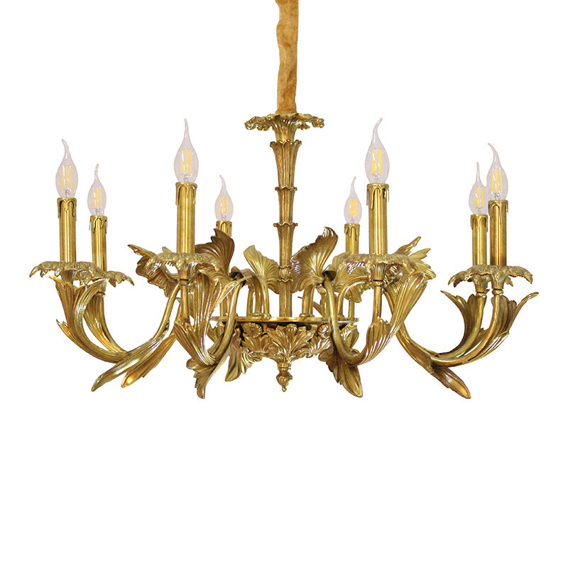 Swooping Arm Metal Chandelier Light Fixtures Antique Living Room Suspended Lighting Fixture