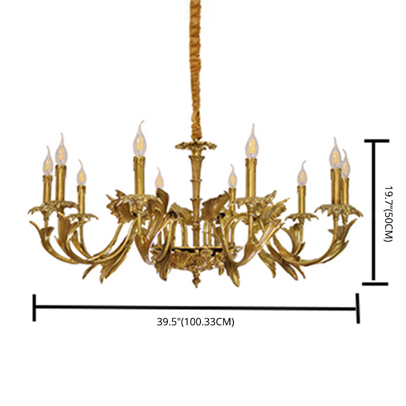 Swooping Arm Metal Chandelier Light Fixtures Antique Living Room Suspended Lighting Fixture