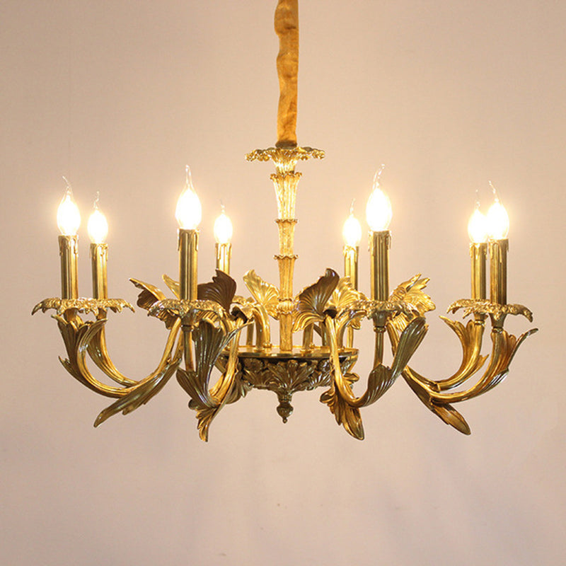Swooping Arm Metal Chandelier Light Fixtures Antique Living Room Suspended Lighting Fixture
