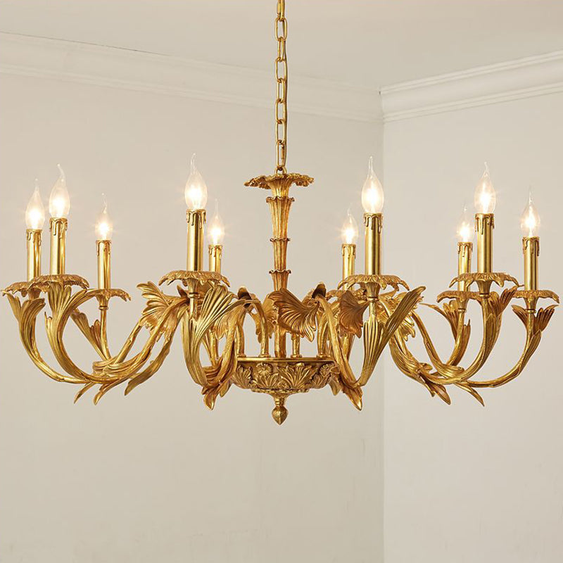 Swooping Arm Metal Chandelier Light Fixtures Antique Living Room Suspended Lighting Fixture