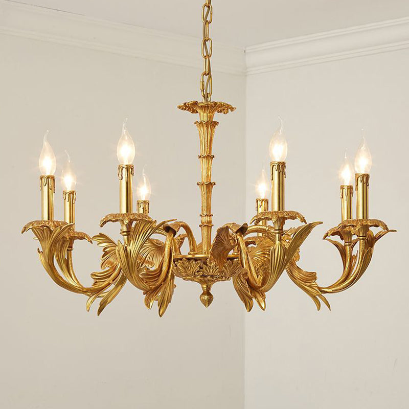 Swooping Arm Metal Chandelier Light Fixtures Antique Living Room Suspended Lighting Fixture