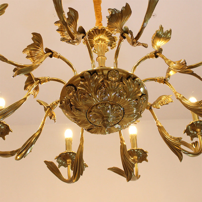 Swooping Arm Metal Chandelier Light Fixtures Antique Living Room Suspended Lighting Fixture