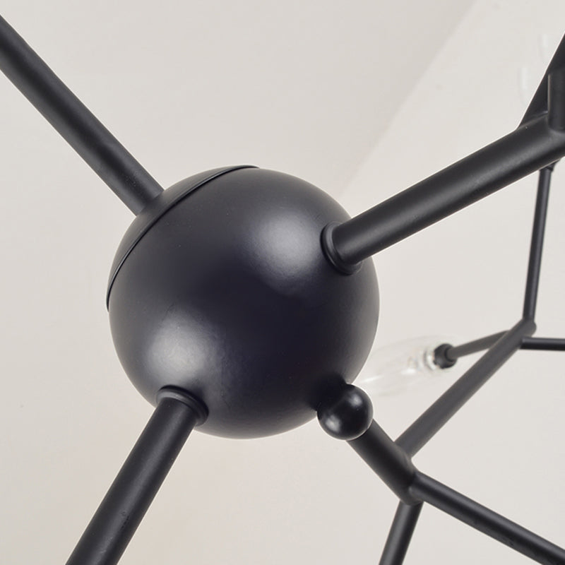 Luce a sospensione moderna di lusso a ciondolo di lucentezza in ferro battuto con soffitto di sputnik con tonalità di vetro