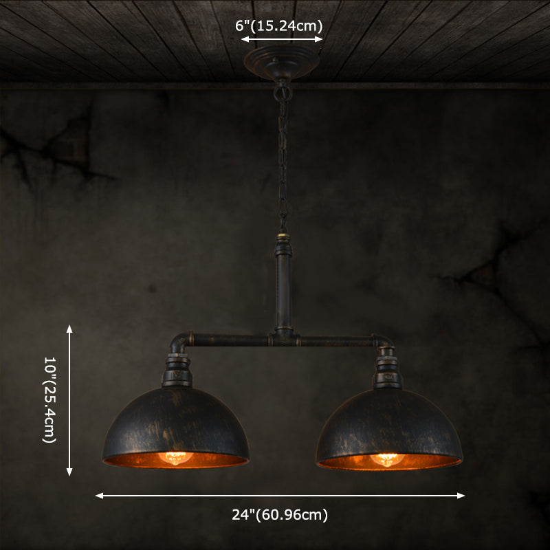 Industrial Island Fixture Retro Flared Shade Pipe Light Indoor Light Bar Hotel Light