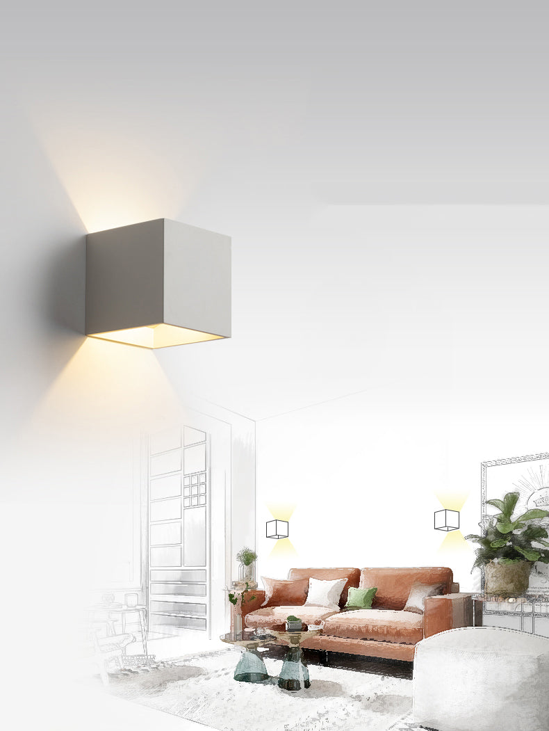 Metalen vierkante wand gemonteerd verlichtingsarmatuur moderne minimalistische stijl wandlichtwagentjes voor woonkamer