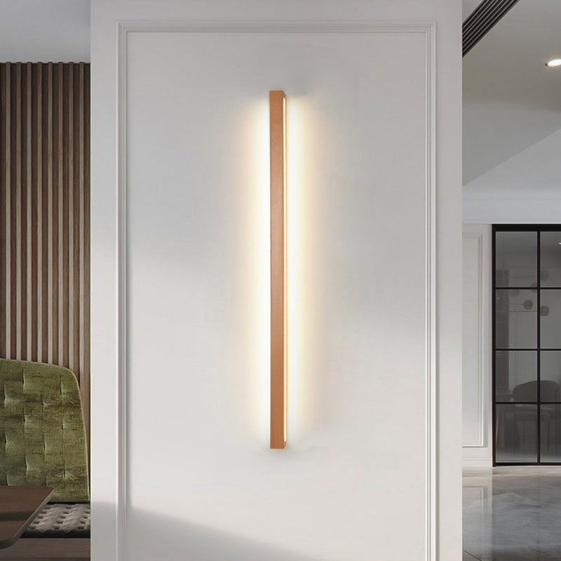 Houten lineaire wand gemonteerd verlichtingsarmatuur moderne minimalistische stijl wandlichtwagentjes voor slaapkamer