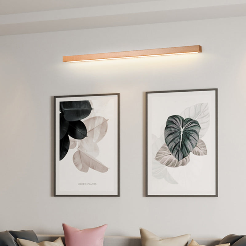 Houten lineaire wand gemonteerd verlichtingsarmatuur moderne minimalistische stijl wandlichtwagentjes voor slaapkamer