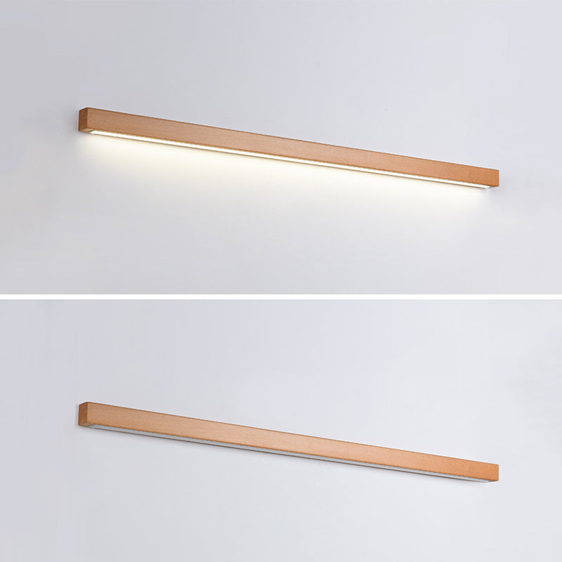 Houten lineaire wand gemonteerd verlichtingsarmatuur moderne minimalistische stijl wandlichtwagentjes voor slaapkamer