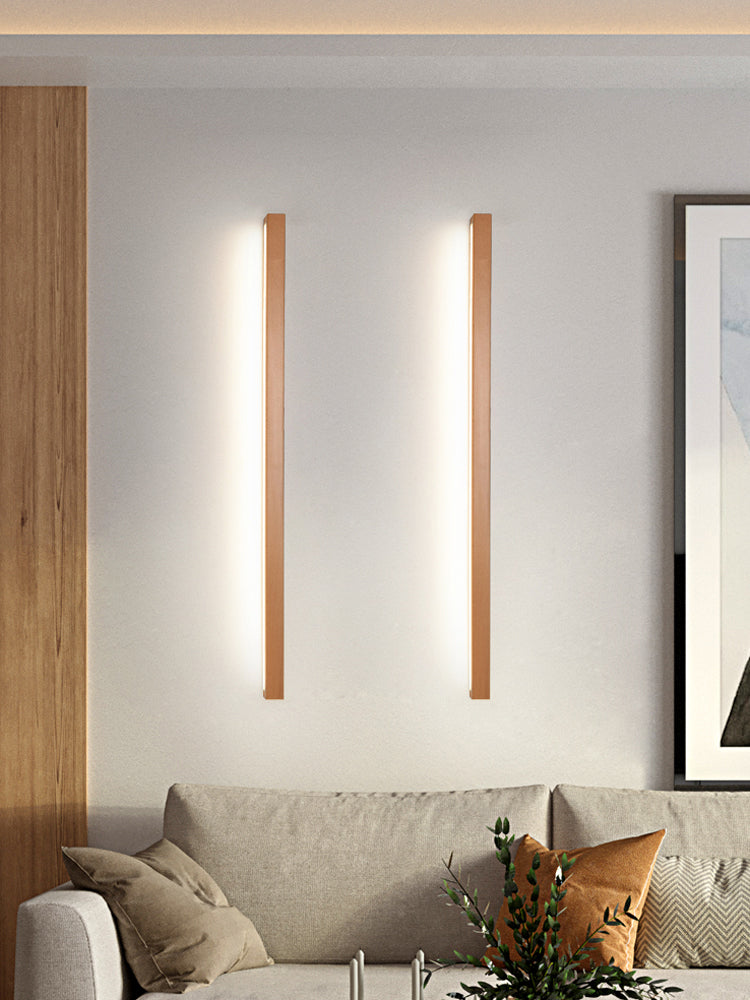 Houten lineaire wand gemonteerd verlichtingsarmatuur moderne minimalistische stijl wandlichtwagentjes voor slaapkamer
