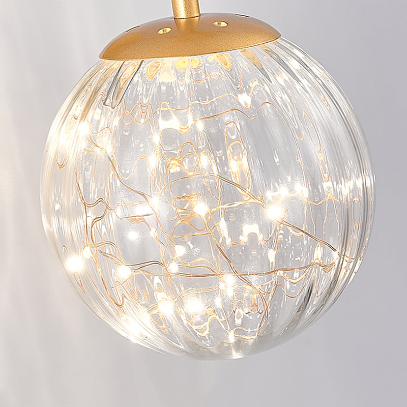 Modern Minimalist Style Spherical Wall Mounted Light Fixture Glass Wall Sconce Lighting with Antlers