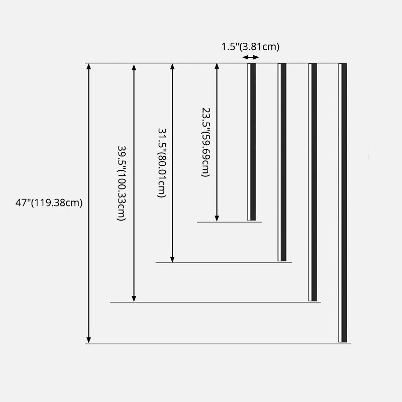 Modern Minimalist Style Linear Flush Mount Wall Sconce Aluminum Wall Mount Light Fixture in Black Finish