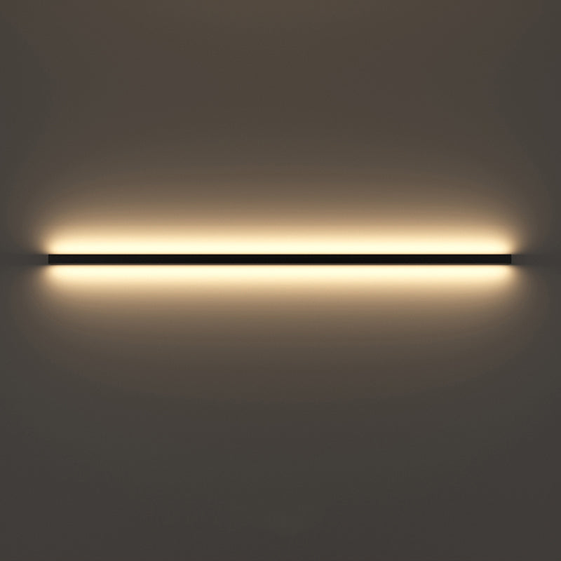 Modern Minimalist Style Linear Flush Mount Wall Sconce Aluminum Wall Mount Light Fixture in Black Finish