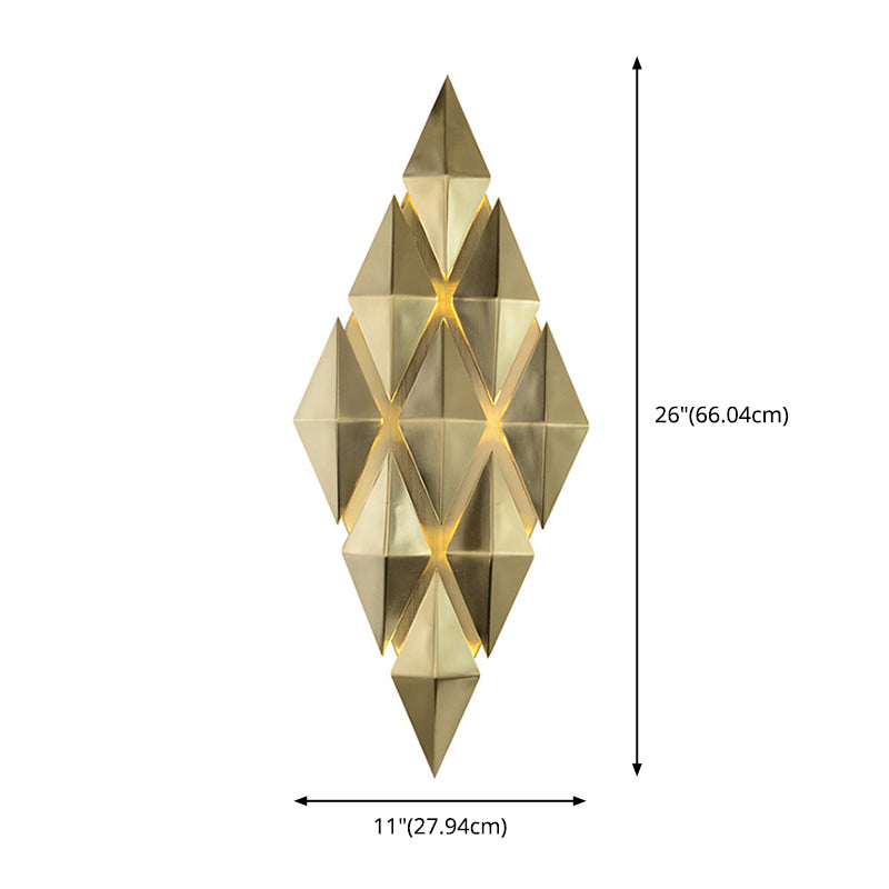 Electroplated Gold Diamond-shaped Wall Lamp Post-modern Style Metal Geometric Sconce Lights for Living Room