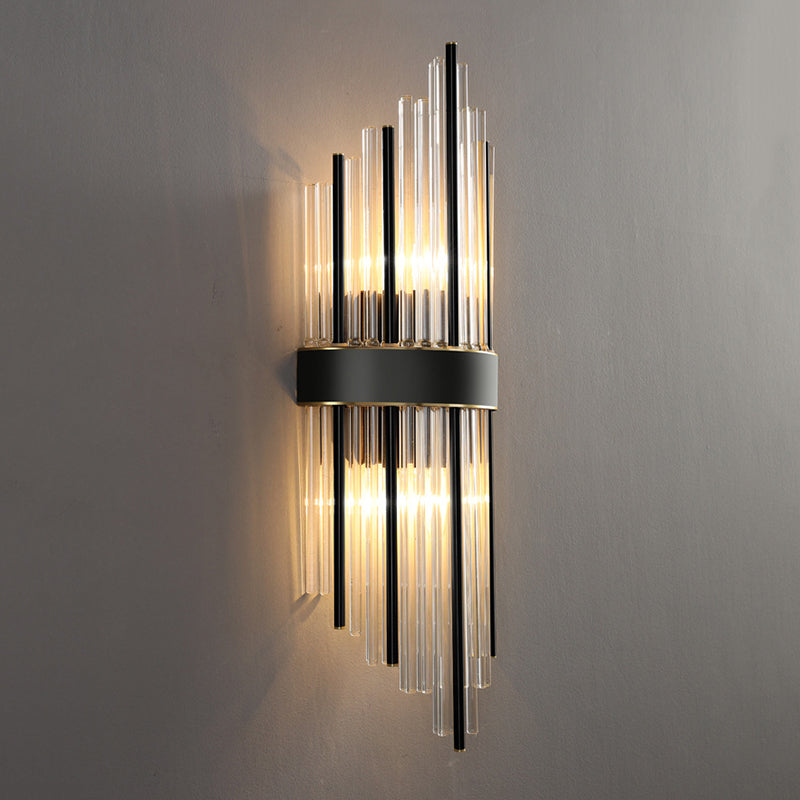 Transparent Crystal LED Wall Lamp 23.5" H Post-modern Style Copper Sconce Lights for Living Room
