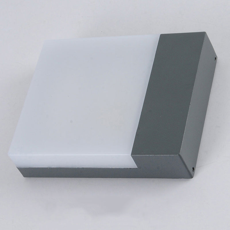 7,8 inch Hoogte rechthoekige acryl wandlamp Moderne eenvoud Outdoor Waterdichte sensor wandlicht in zwart