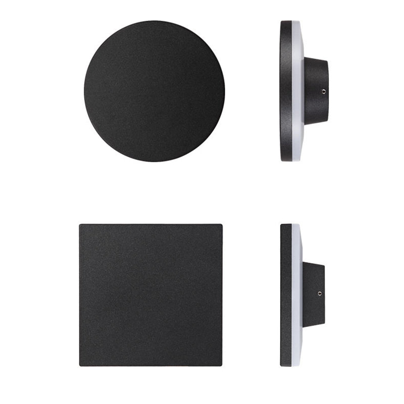 6" Height Simplicity Metal Wall Light Modern Style Geometric Patio Aisle Sconce Light in Frosted Black