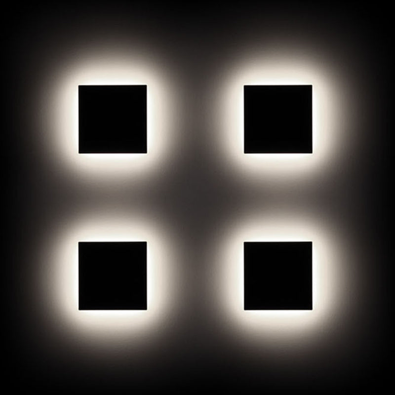 6" Height Simplicity Metal Wall Light Modern Style Geometric Patio Aisle Sconce Light in Frosted Black