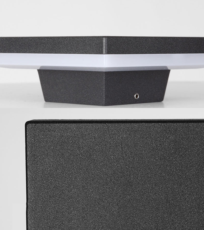 6" Height Simplicity Metal Wall Light Modern Style Geometric Patio Aisle Sconce Light in Frosted Black