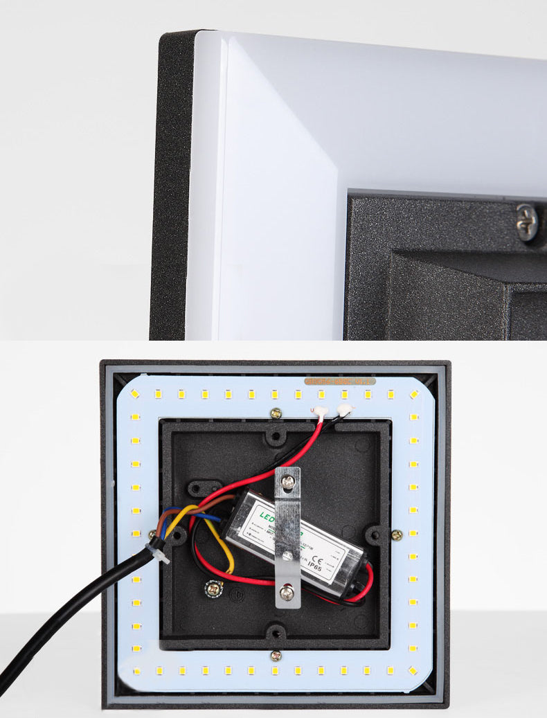 6" Height Simplicity Metal Wall Light Modern Style Geometric Patio Aisle Sconce Light in Frosted Black