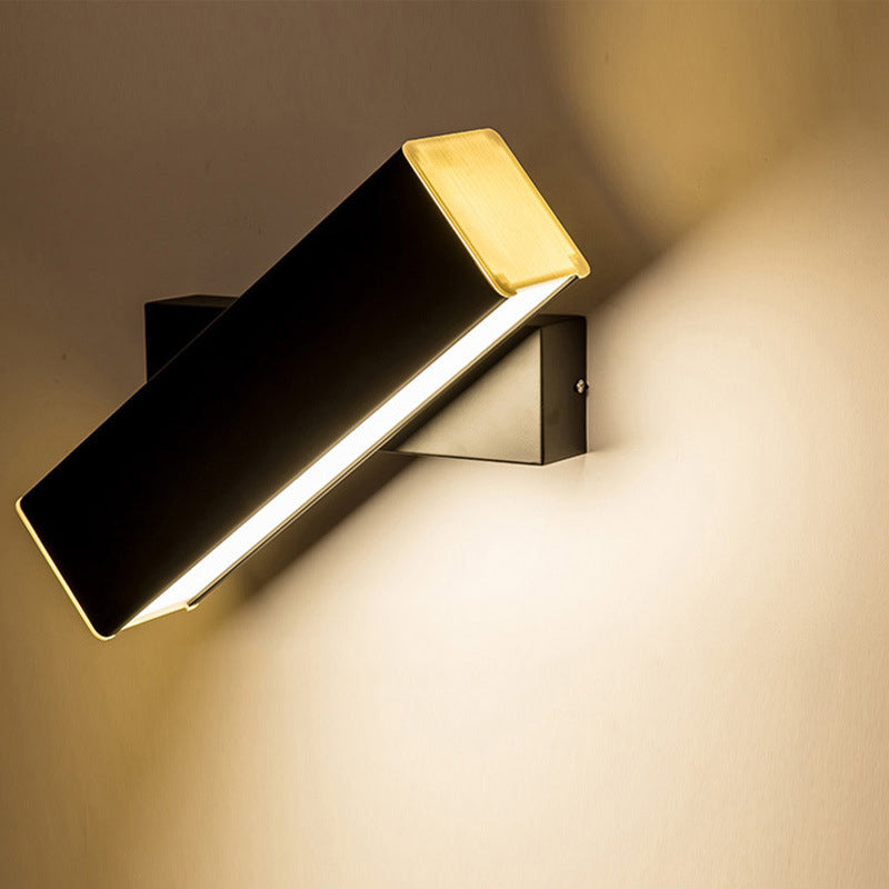 350 ° design rotabile Design LED LAMPAGNO SEMPLICITÀ STANZO ACRILICO LIGHT DI SCONCE RETTANGOLARE PER CAMERA