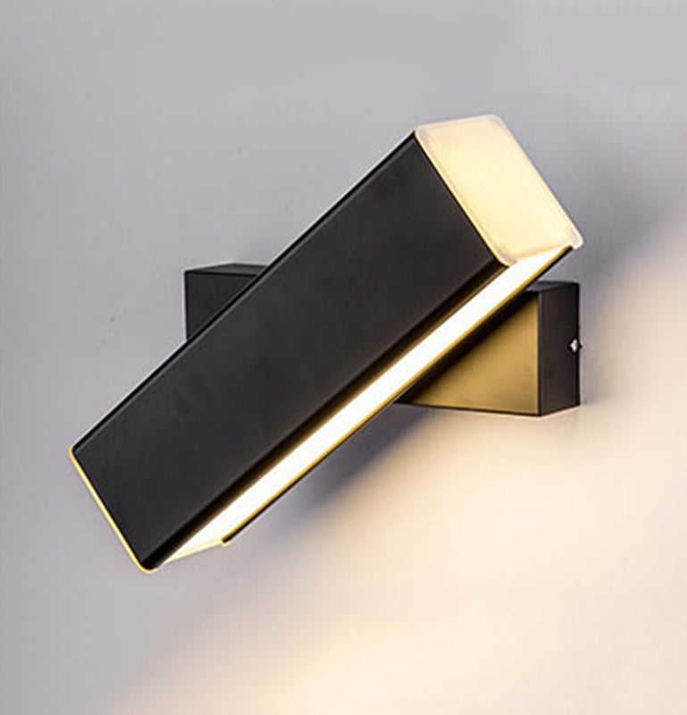 350 ° design rotabile Design LED LAMPAGNO SEMPLICITÀ STANZO ACRILICO LIGHT DI SCONCE RETTANGOLARE PER CAMERA