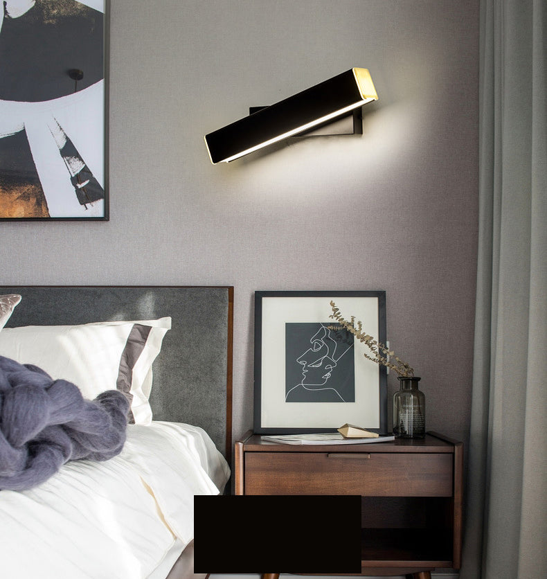 350 ° design rotabile Design LED LAMPAGNO SEMPLICITÀ STANZO ACRILICO LIGHT DI SCONCE RETTANGOLARE PER CAMERA