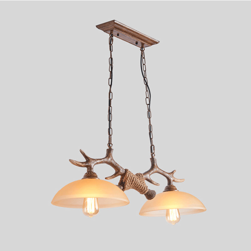 White Bowl Pendant Lighting Fixture Traditional Metal Restaurant Ceiling Pendant Light