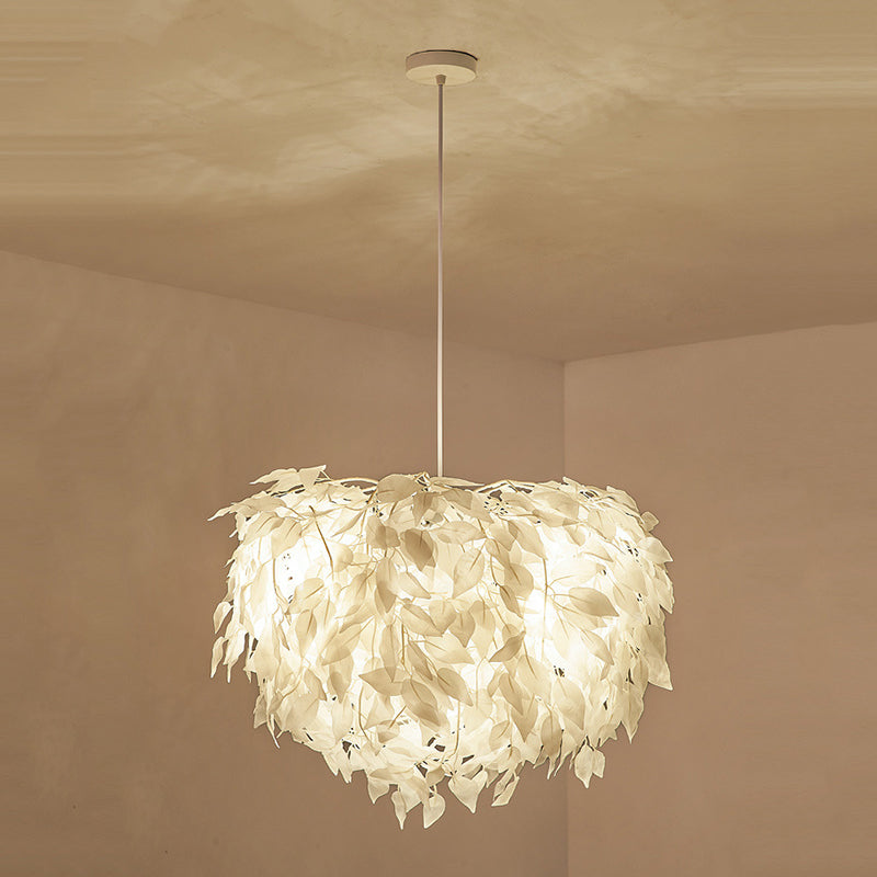 Sphere Feather Chandelier Pendant Light Contemporary Bedroom Suspended Lighting Fixture