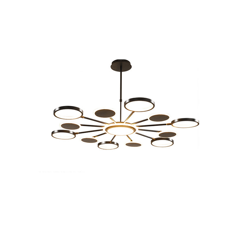 Nordic Style LED Hanging Light Fixture Circles Hanging Chandelier with Metal Shade