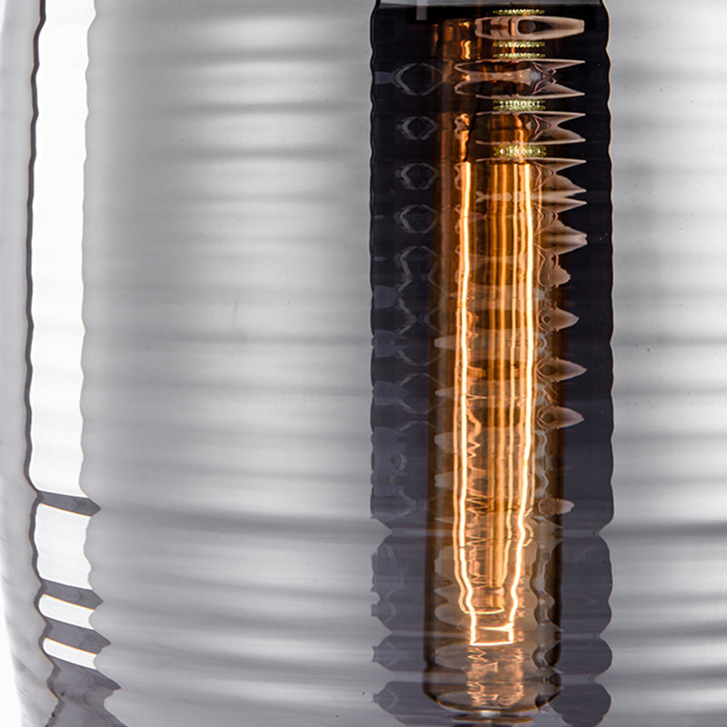 Luz colgante de vidrio de tambor de 11.8 "H