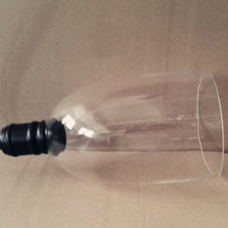 Stile industriale vintage a 1 luci Light appeso a campana trasparente in vetro lampada a sospensione in nero