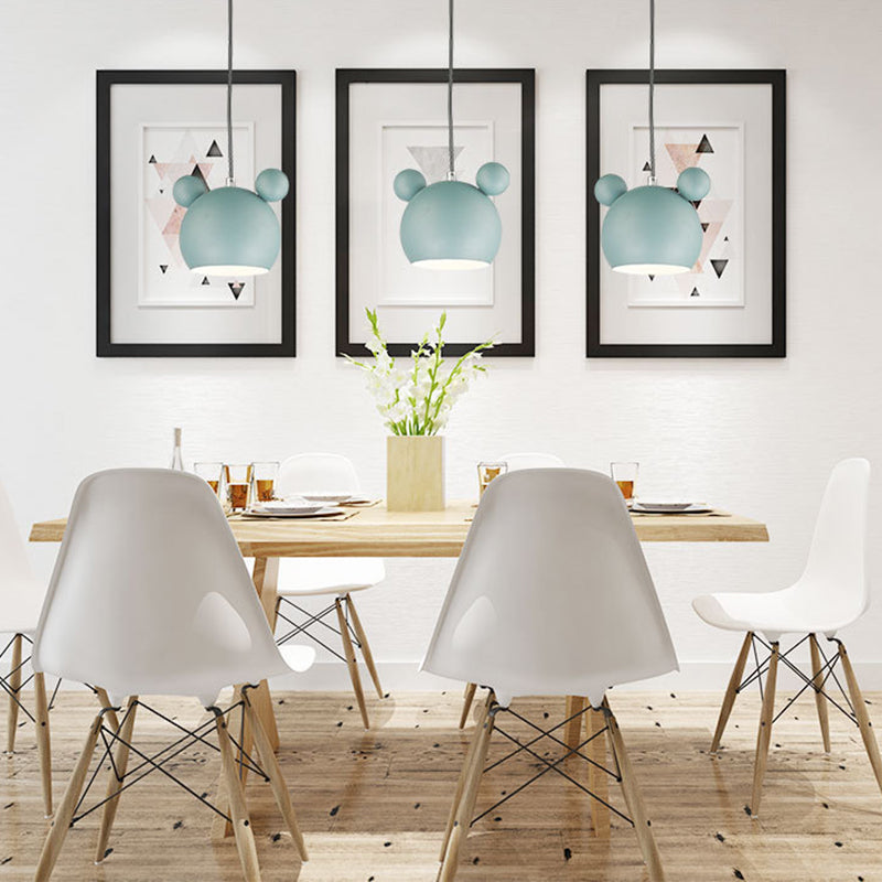 7" H Macaroon Style Cartoon Mini Hanging Lamp Nordic Style Solid Wood Simplicity Pendant Light