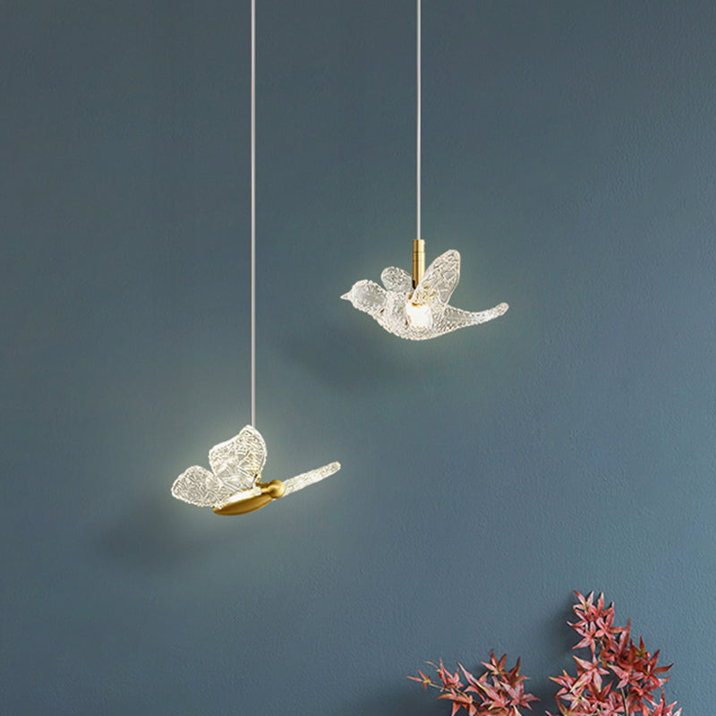 Klein bed ophanging verlichtingsarmatuur Acryl Minimalistische LED LED DOWN -verlichting hanger in messing