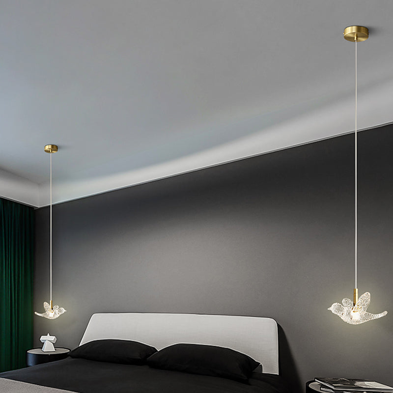 Klein bed ophanging verlichtingsarmatuur Acryl Minimalistische LED LED DOWN -verlichting hanger in messing