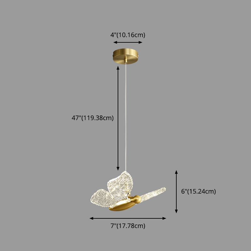 Klein bed ophanging verlichtingsarmatuur Acryl Minimalistische LED LED DOWN -verlichting hanger in messing