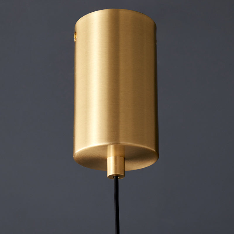 Luz de colgante LED lineal curvado de latón techo de metal Cuelga de colgantes para sala de estar