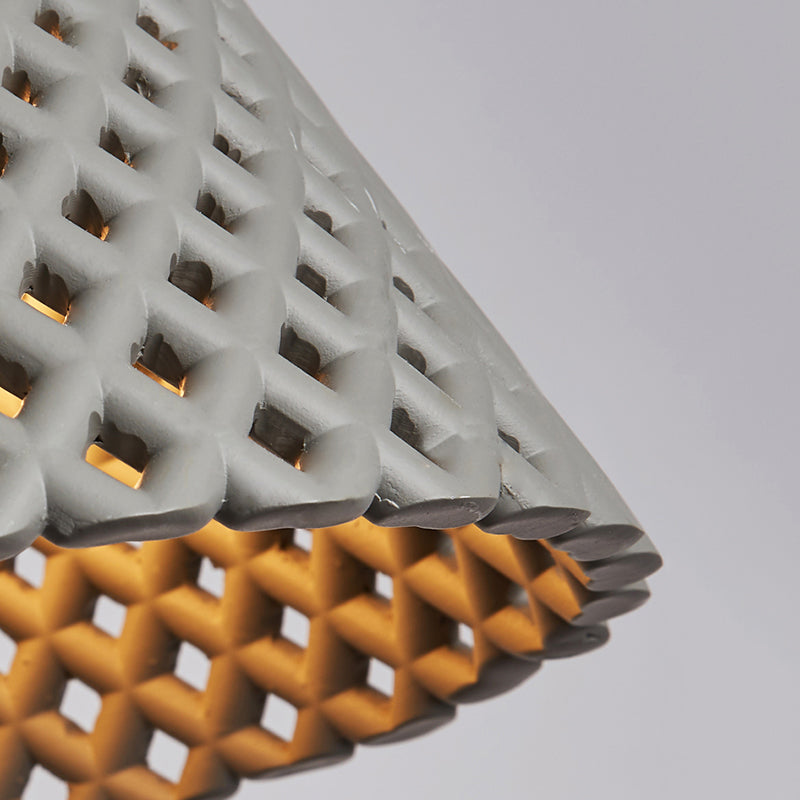 1 Licht ausgehöhlte Suspensionsbeleuchtung Nordisches Kunstzement-Anhänger Licht für Wohnzimmer