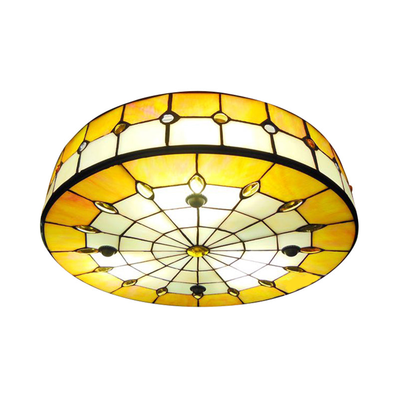 Plafonniers de chambre Tiffany, luminaire encastré à tambour avec décoration de bijoux